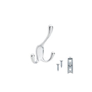 3-way Decorative Wall Hook Chrome  2.8 in (71 mm) W x 2.4 in (61 mm) D x 3.94 in (100 mm) H