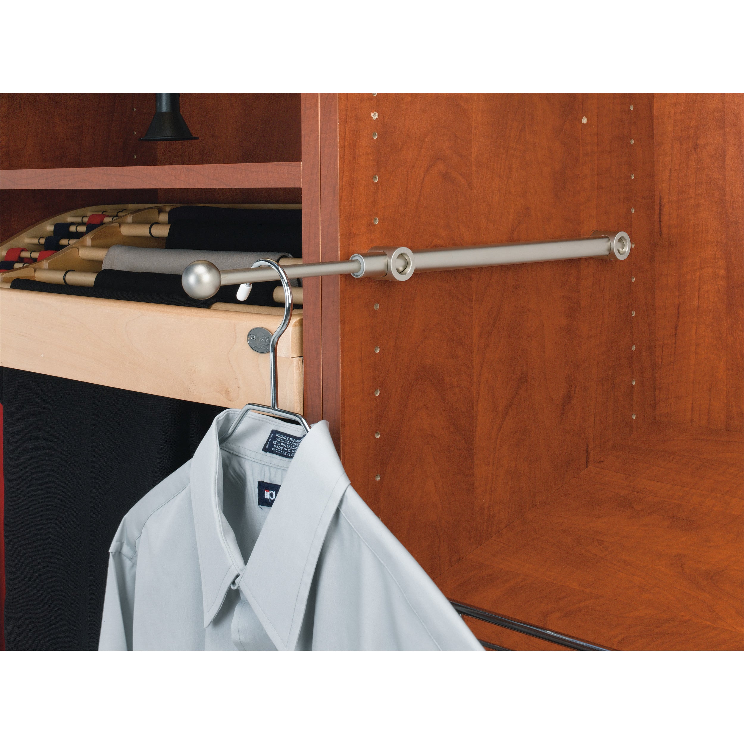 12 in Satin Nickel Designer Valet Rod Satin Nickel  1.25 in (32 mm) W x 11.88 in (302 mm) D x 1.13 in (29 mm) H