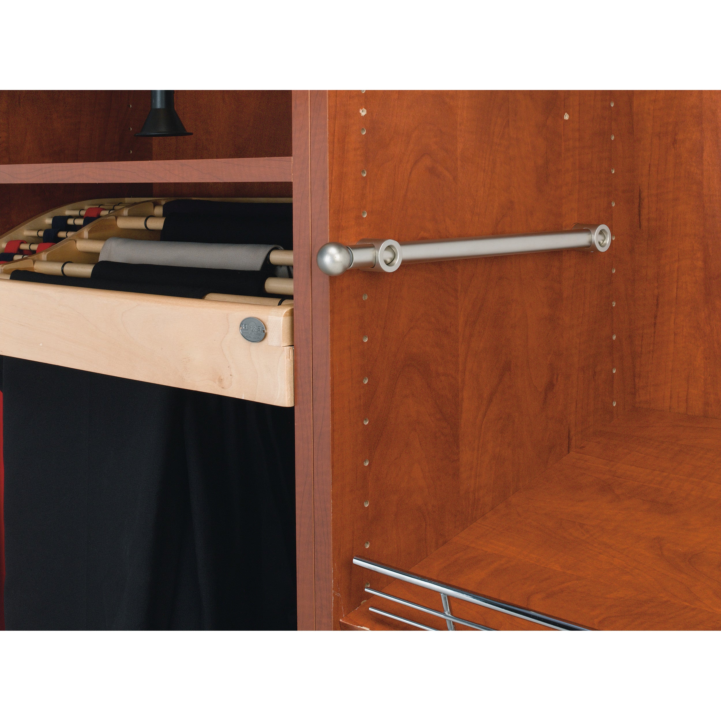 12 in Satin Nickel Designer Valet Rod Satin Nickel  1.25 in (32 mm) W x 11.88 in (302 mm) D x 1.13 in (29 mm) H