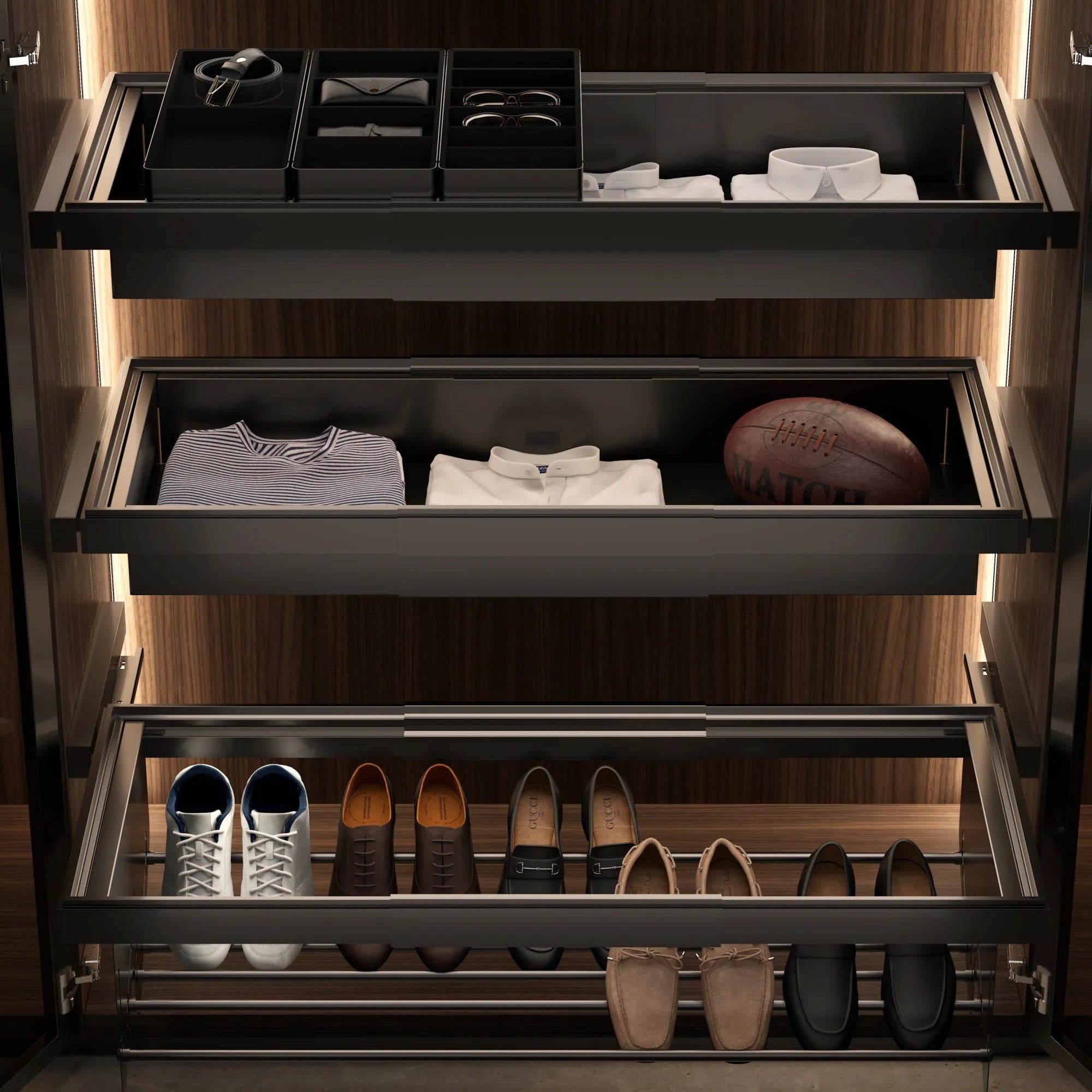 Rev-A-Shelf EDGE Adjustable Pull-Out Closet Frame 19-11/16" - 30-1/2" W x 20" D - 5E100-2030-20-1