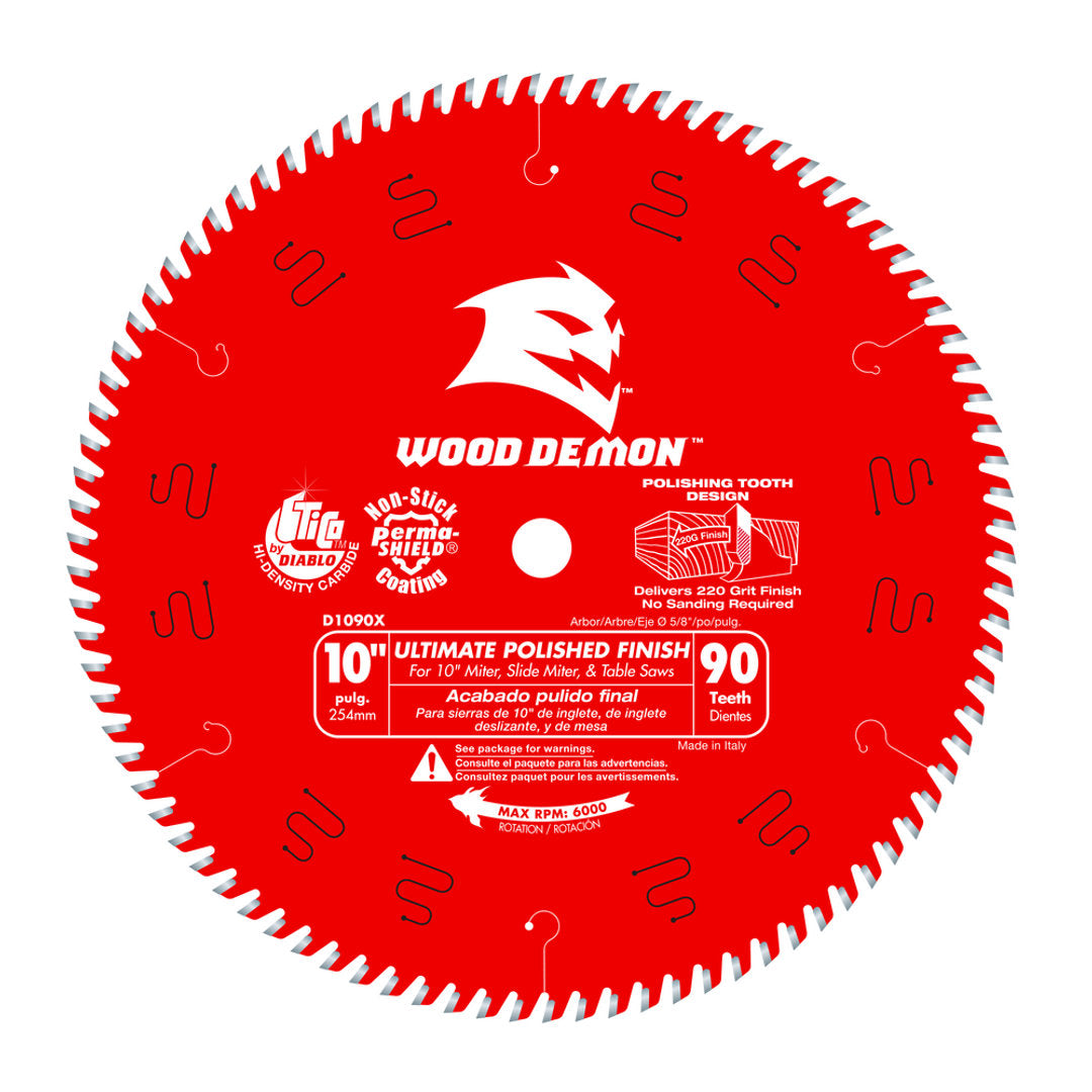 Wood Demon(TM) Ultimate Polished Finish Saw Blade For Wood