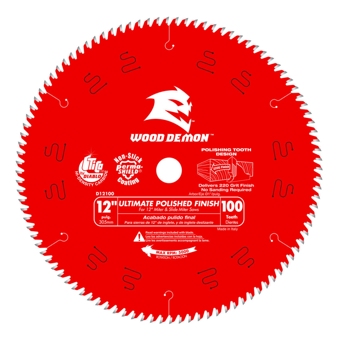 Wood Demon(TM) Ultimate Polished Finish Saw Blade For Wood