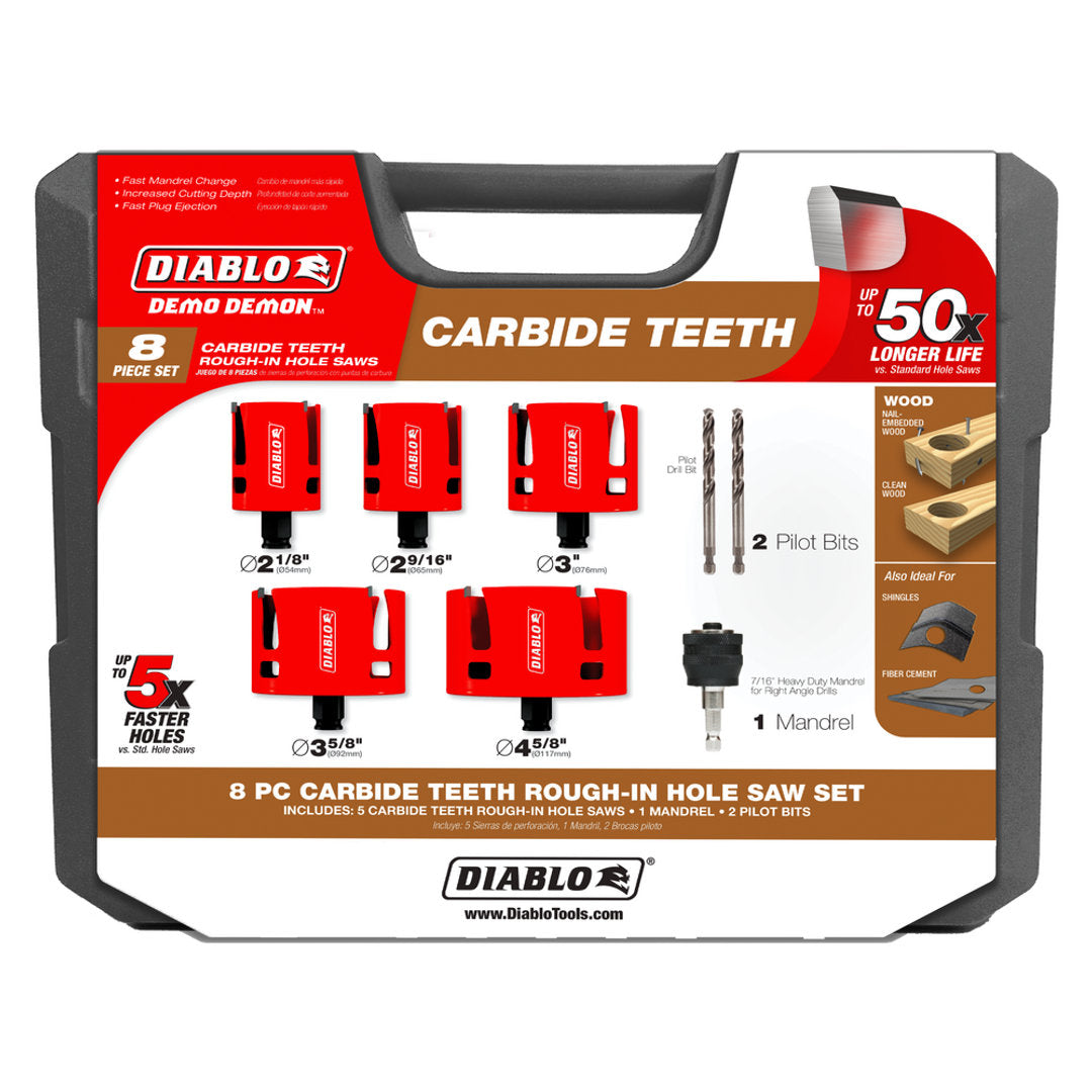Demo Demon(TM) Carbide Teeth Rough-In Hole Saw