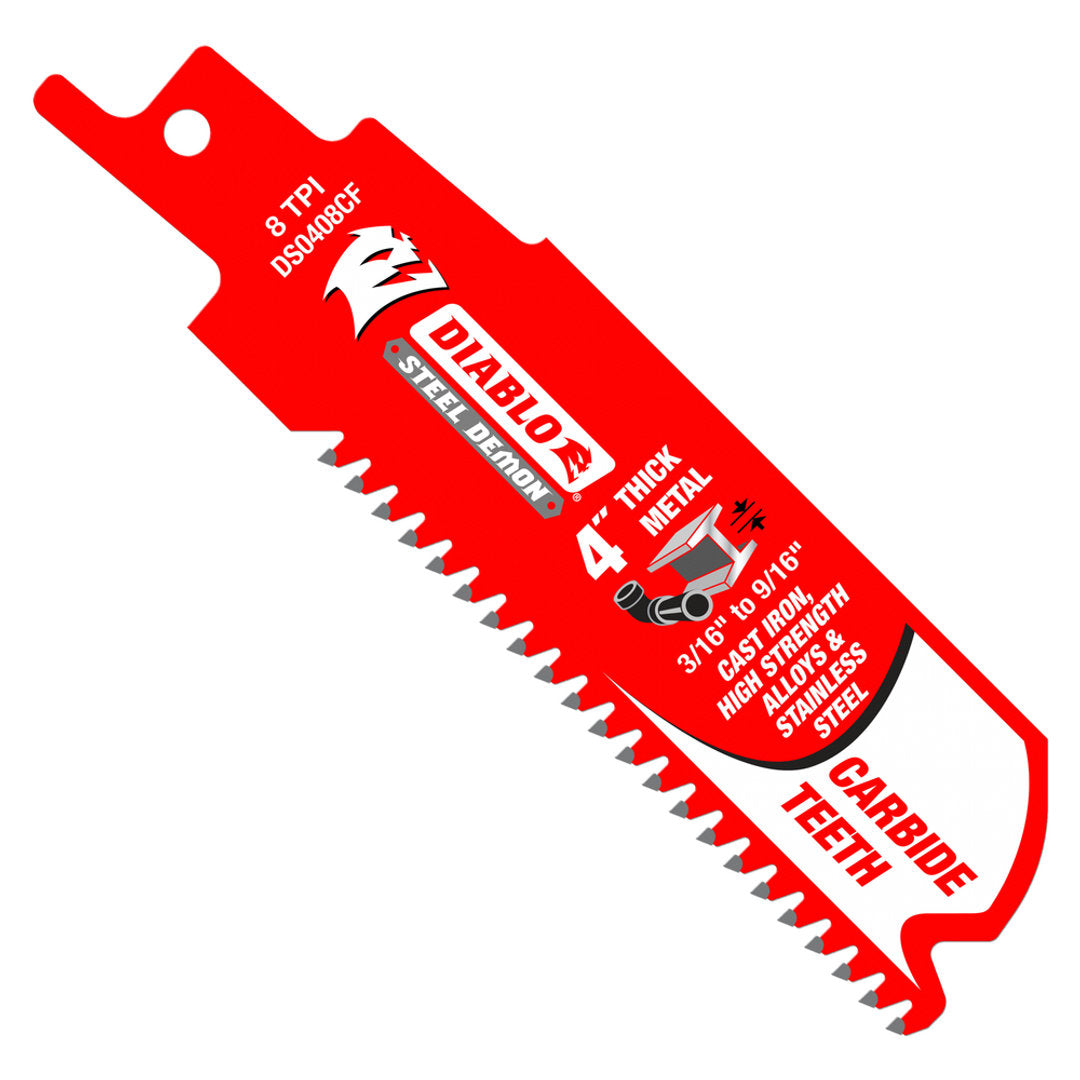 Steel Demon(TM) Carbide Teeth Reciprocating Saw Blade For Thick Metal