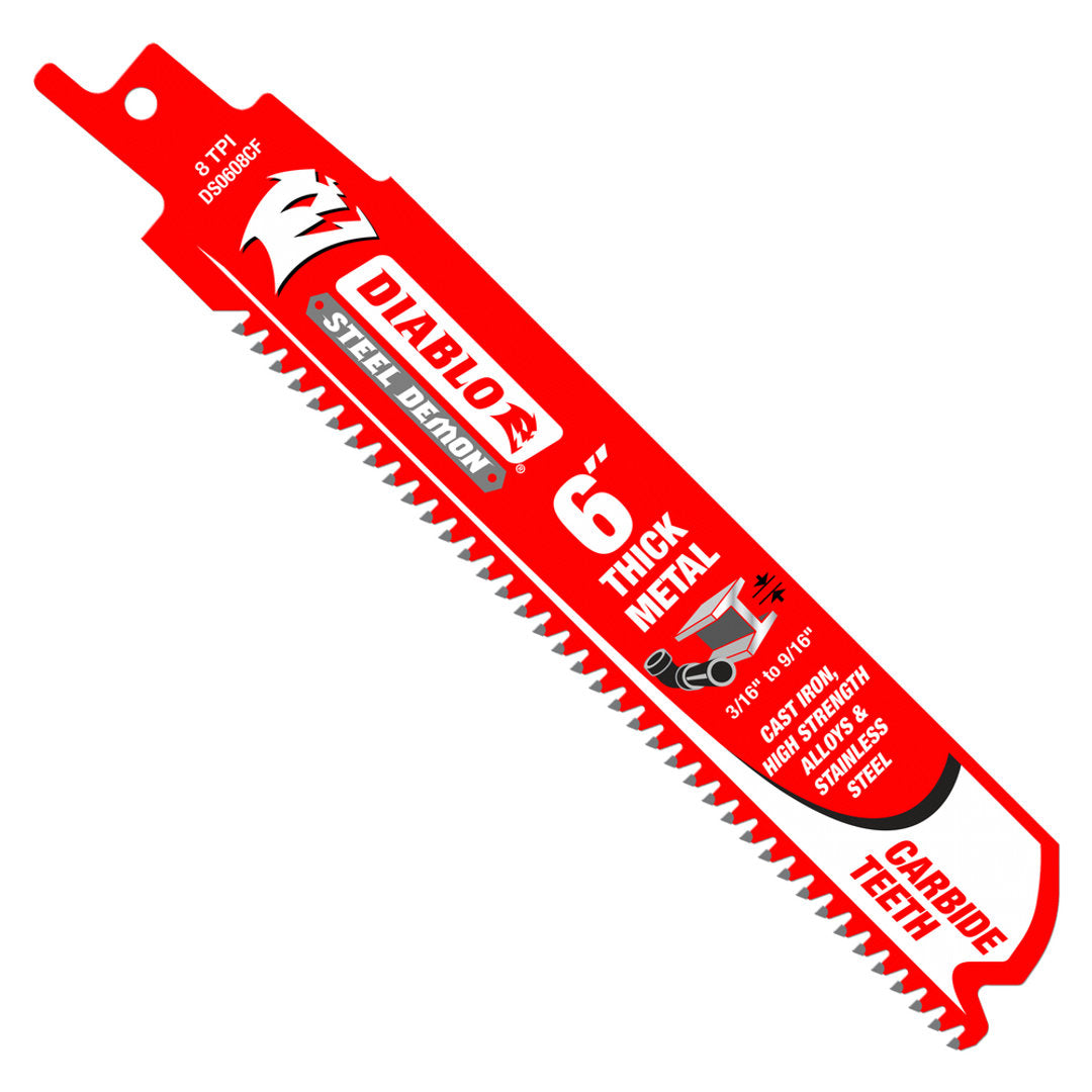 Steel Demon(TM) Carbide Teeth Reciprocating Saw Blade For Thick Metal