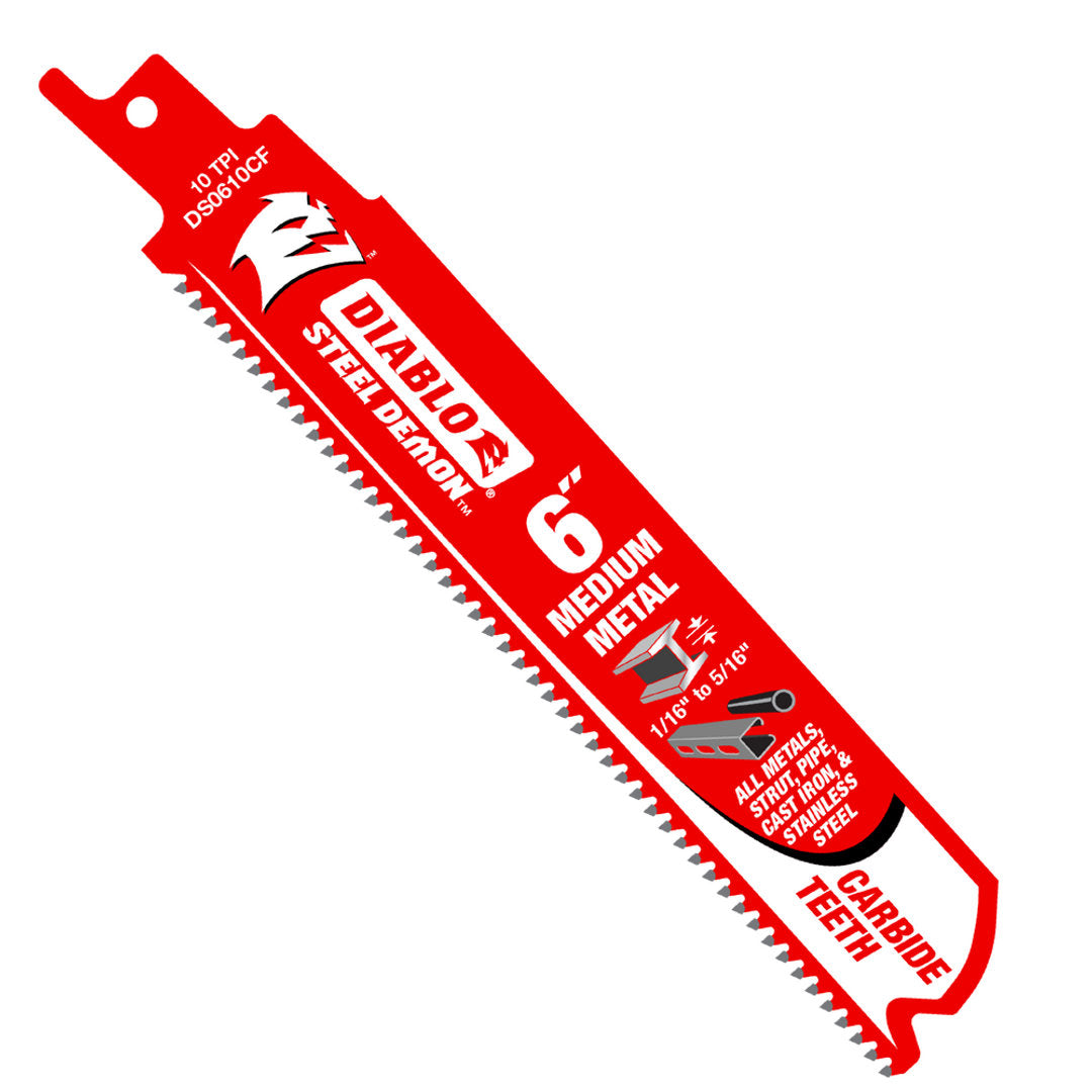 Steel Demon(TM) Carbide Teeth Reciprocating Saw Blade For Medium Metal