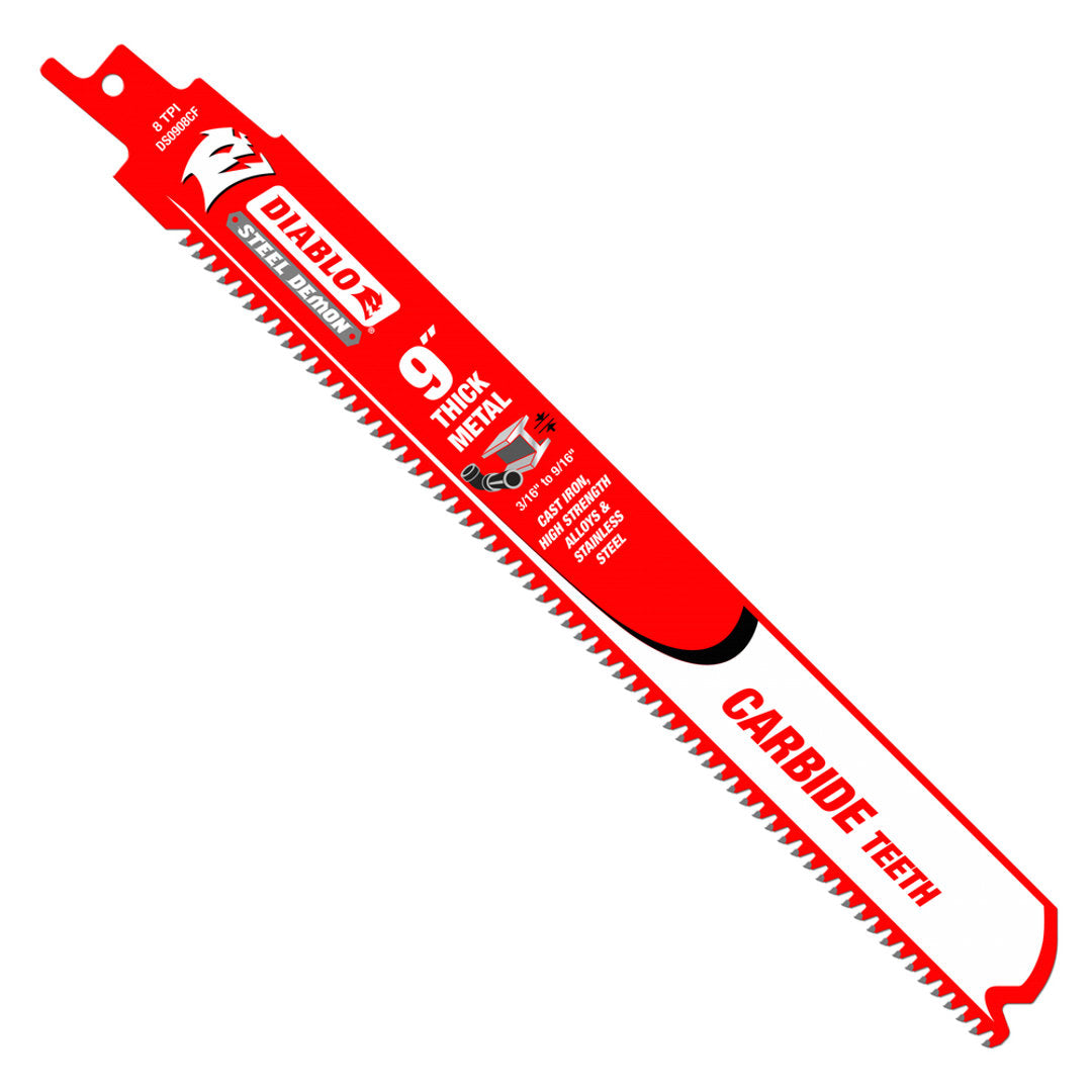 Steel Demon(TM) Carbide Teeth Reciprocating Saw Blade For Thick Metal