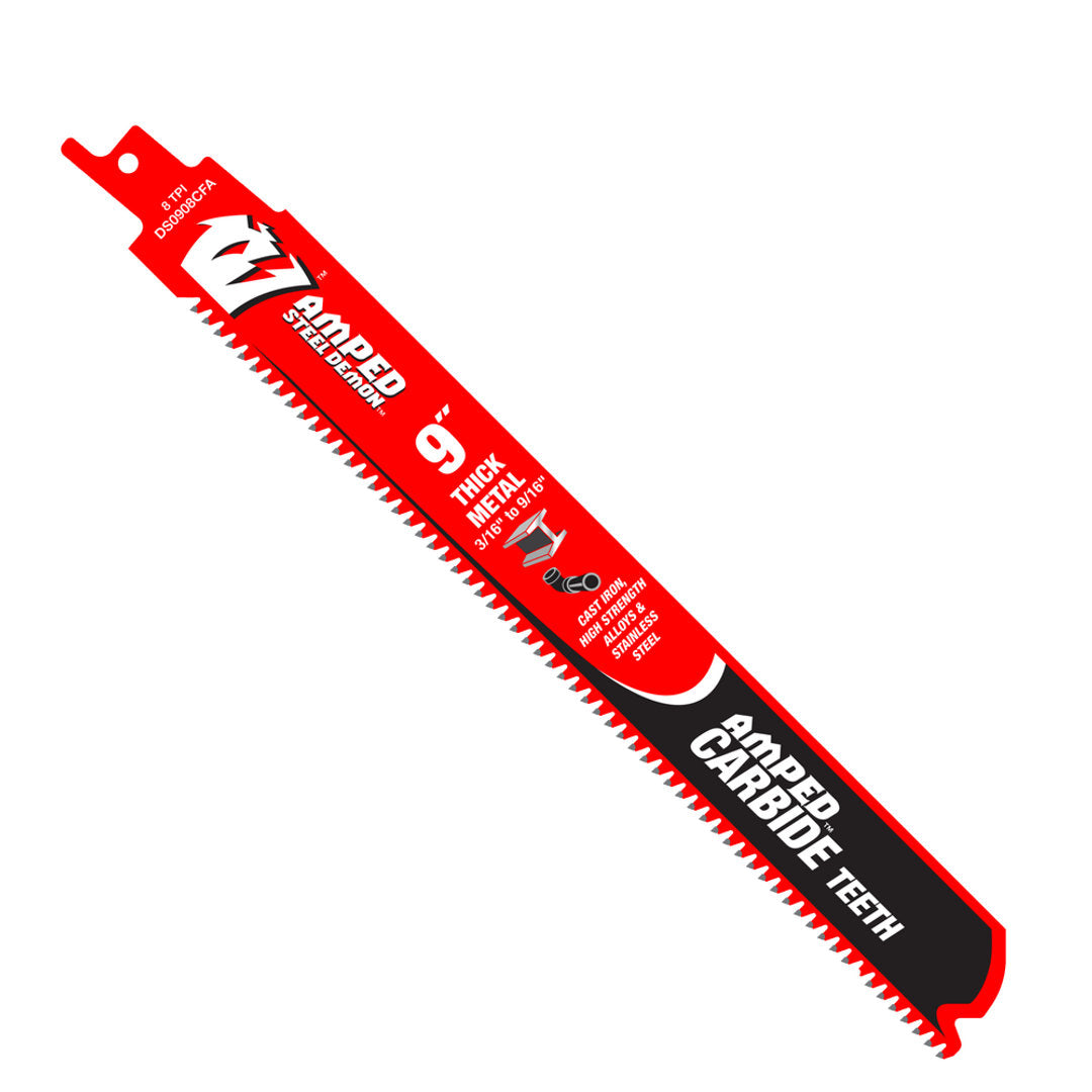 Amped(TM) Steel Demon(TM) Carbide Teeth Reciprocating Saw Blade For Thick Metal