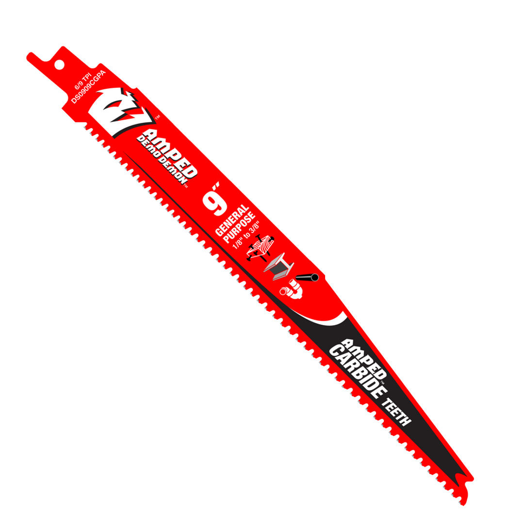Amped(TM) Demo Demon(TM) Carbide Teeth Reciprocating Saw Blade For General Purpose Cuts