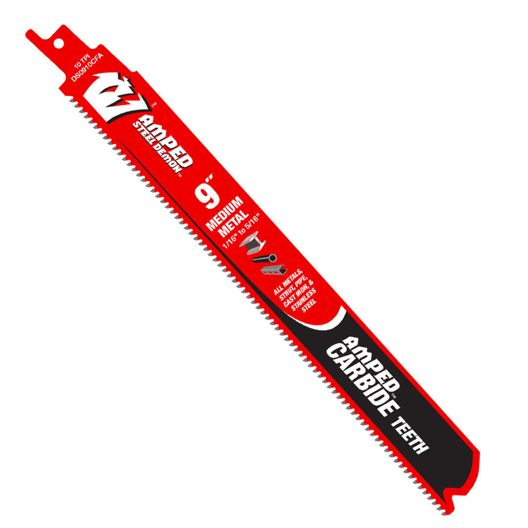 Amped(TM) Steel Demon(TM) Carbide Teeth Reciprocating Saw Blade For Medium Metal