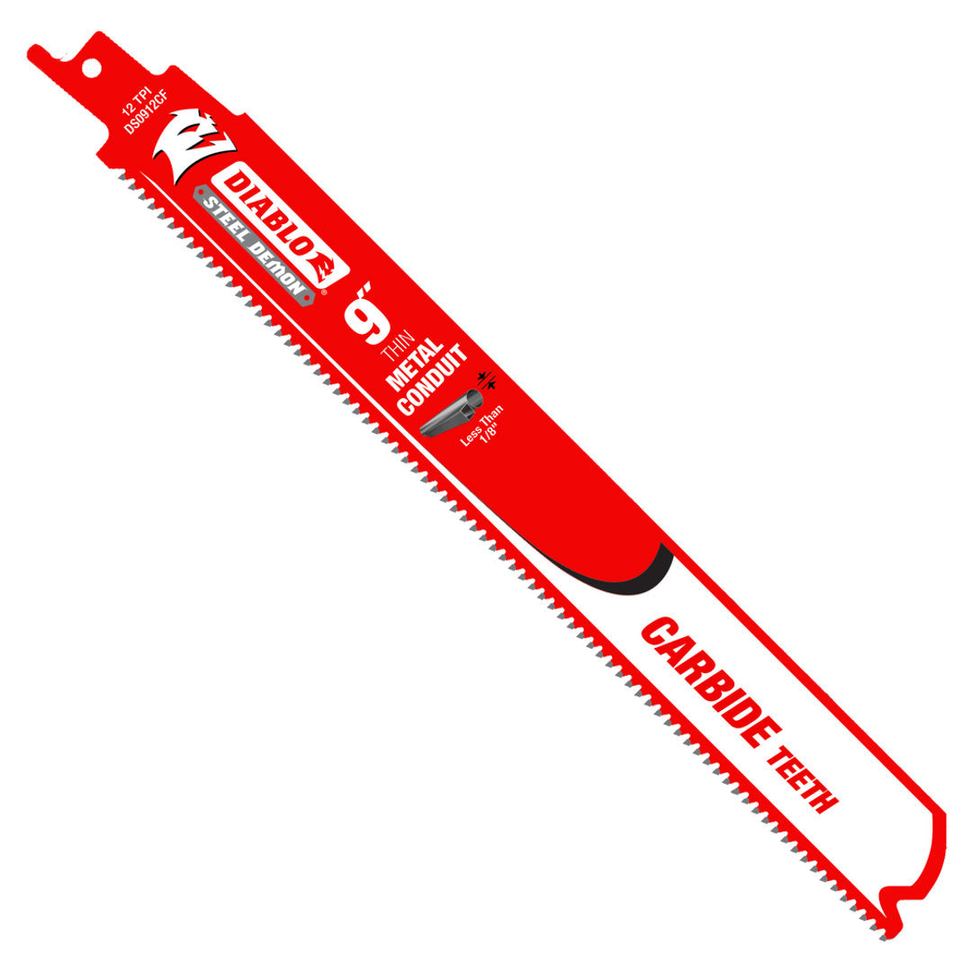 Steel Demon(TM) Carbide Teeth Reciprocating Saw Blade For Thin Metal Conduit
