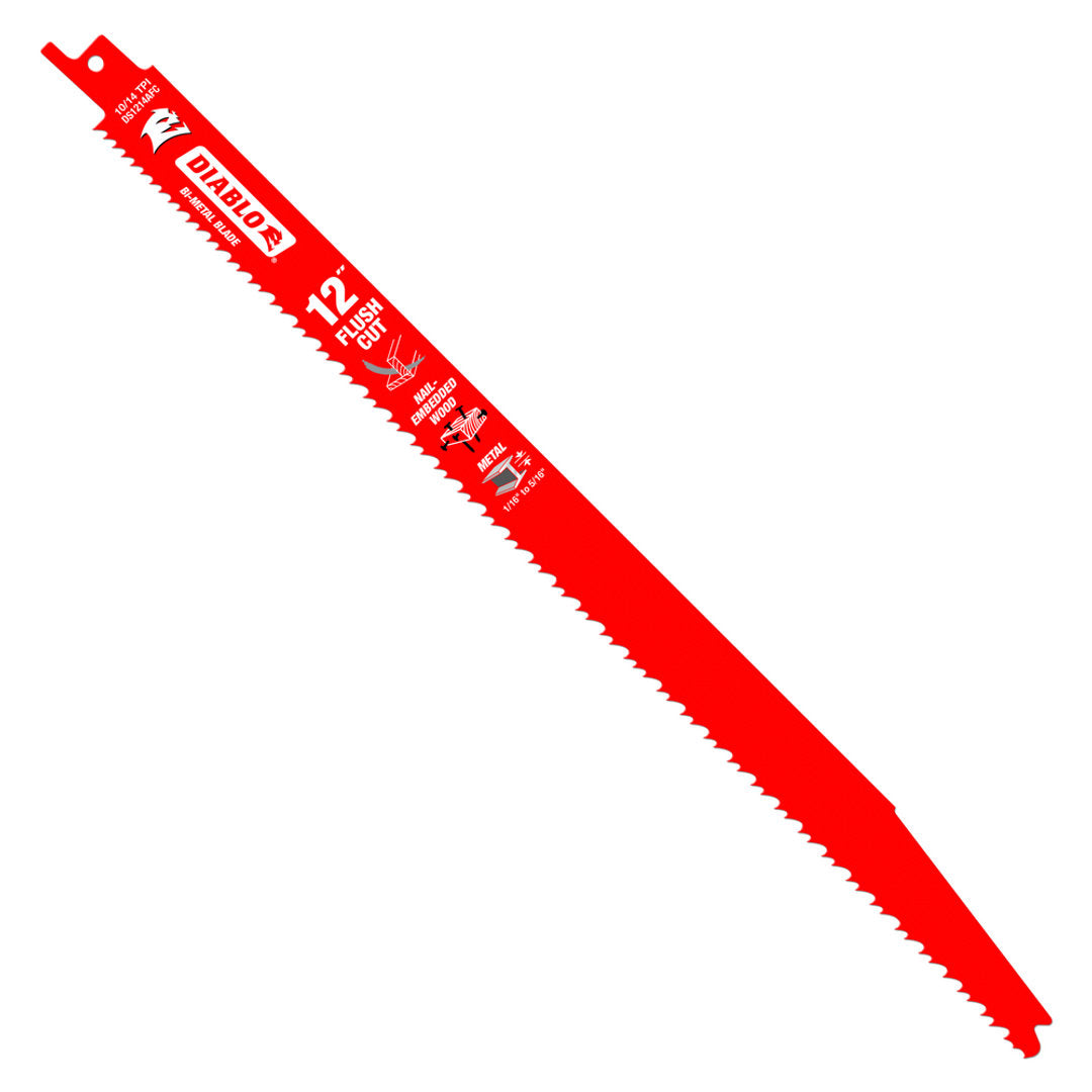 Flush Cut Bi-Metal Reciprocating Saw Blade For Nail-Embedded Wood And Metal