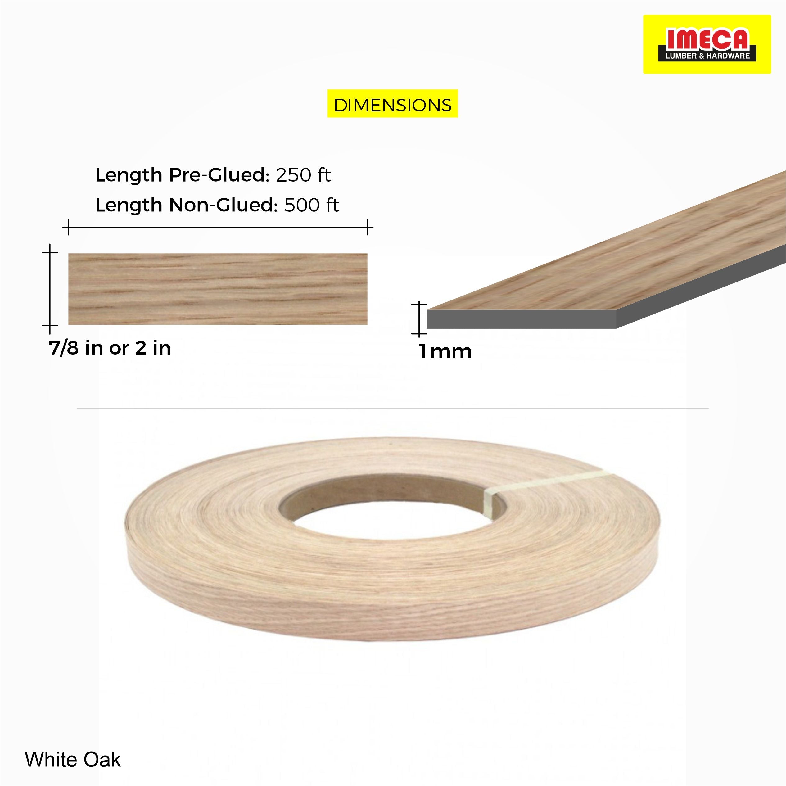 White Oak Wood Veneer Edge Banding