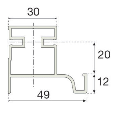 Plastimodul Gola vertical L-profile 2.35 m (7' 8.5") Brushed Nickel