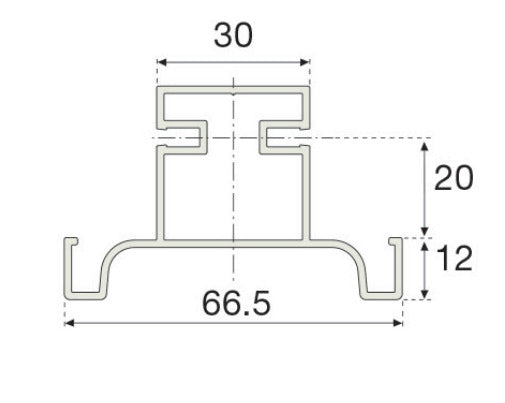 Plastimodul Gola vertical C-profile 2.35 m (7' 8.5") Matte White