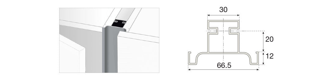 Plastimodul Gola vertical C-profile 2.35 m (7' 8.5") Brushed Nickel