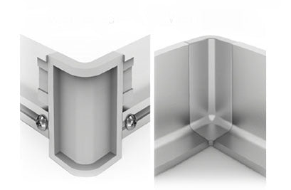 Plastimodul Gola horizontal inside corner connector "L" Brushed Nickel