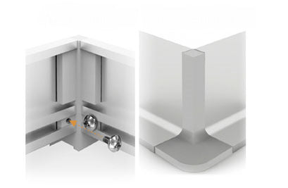 Plastimodul Gola horizontal outside corner connector "L" Matte White