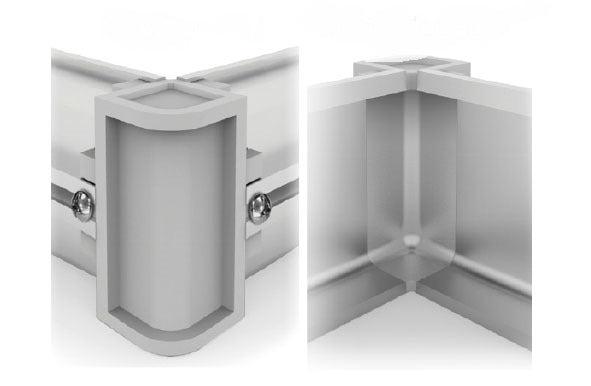 Plastimodul Gola horizontal inside corner connector "C" Brushed Nickel
