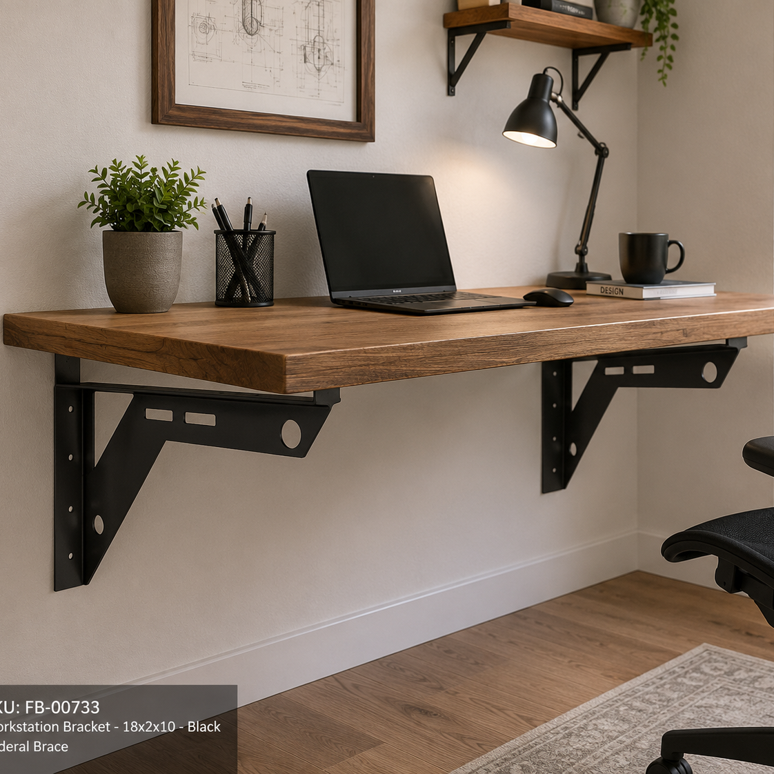 Workstation Bracket - 18x2x10 - Black | Federal Brace