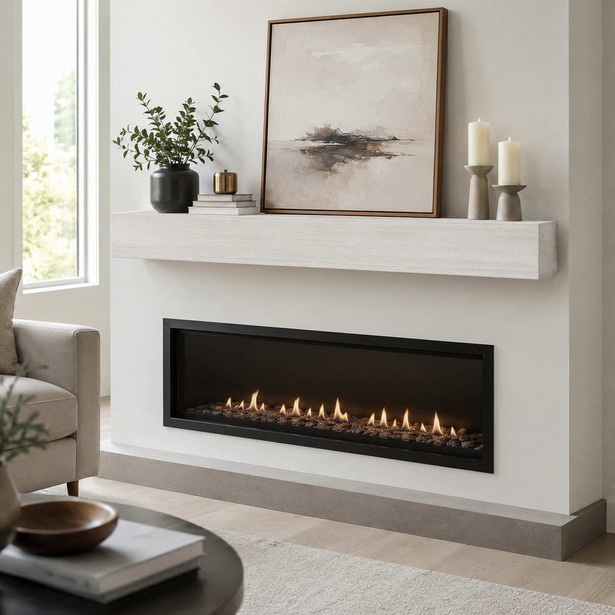 Floating Fireplace Mantel Kit - 48 x 8 x 8 - Arctic Groovz | Federal Brace