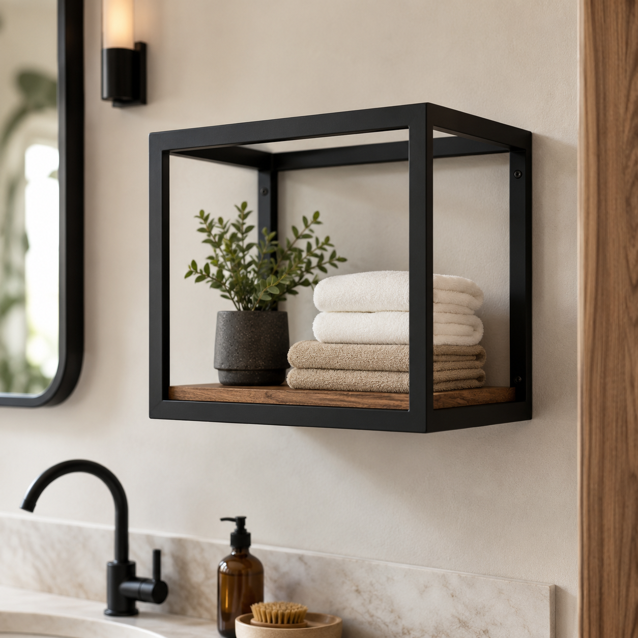 Steel Cube Cabinet - Model A - 17" W x 12" H x 12" D - Black | Federal Brace