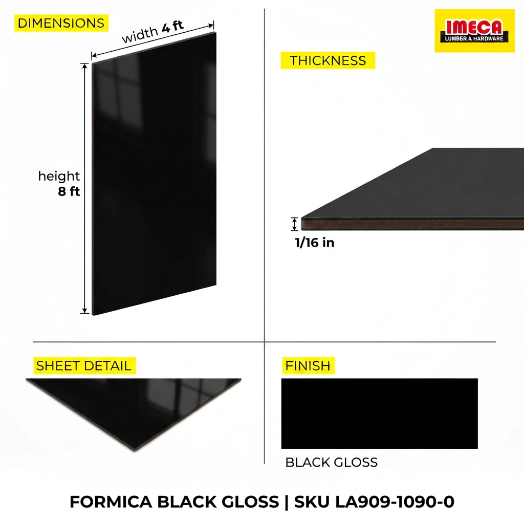 LAM BLACK 4X8 1/16 GLOSS