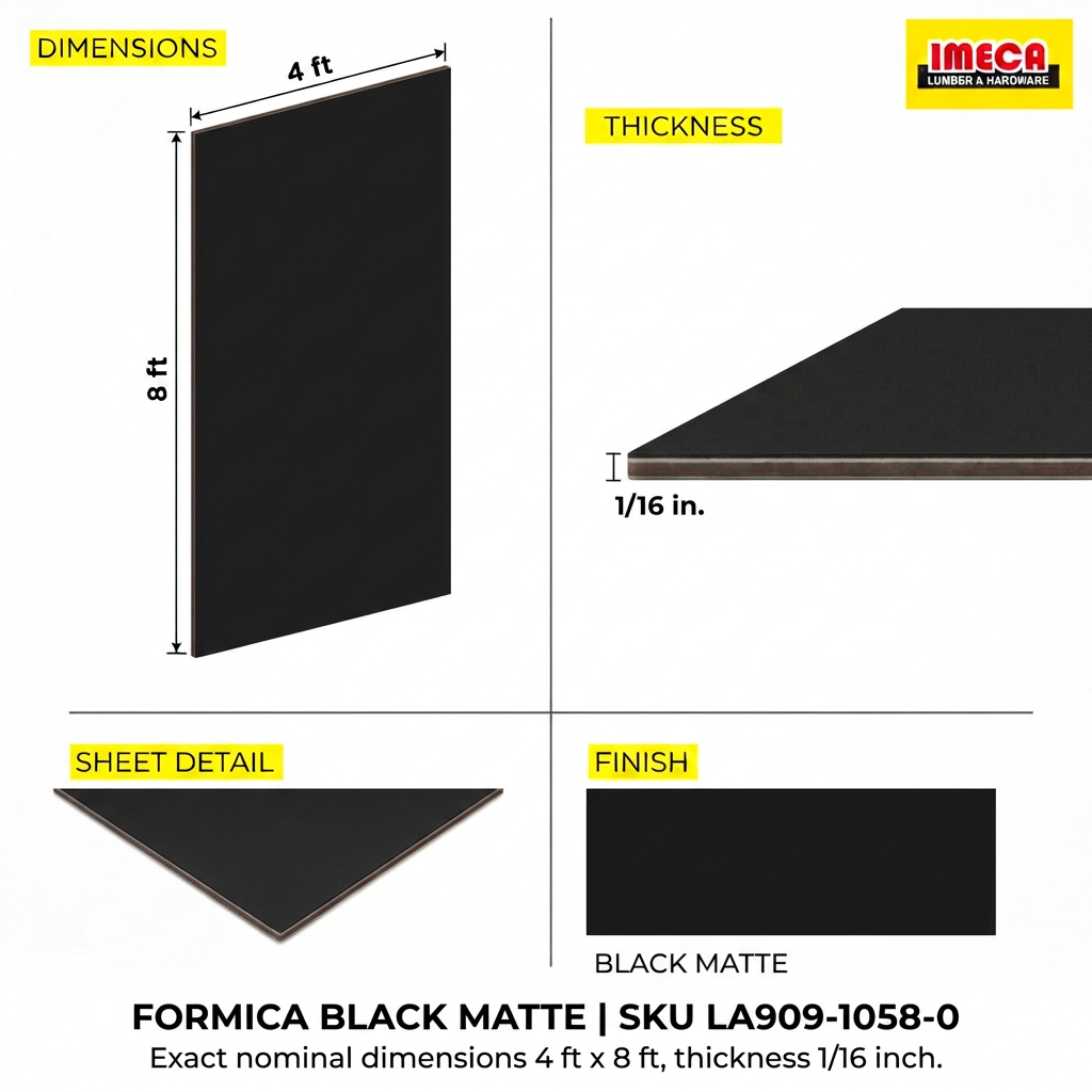 LAM BLACK MATTE 4x8 1/16