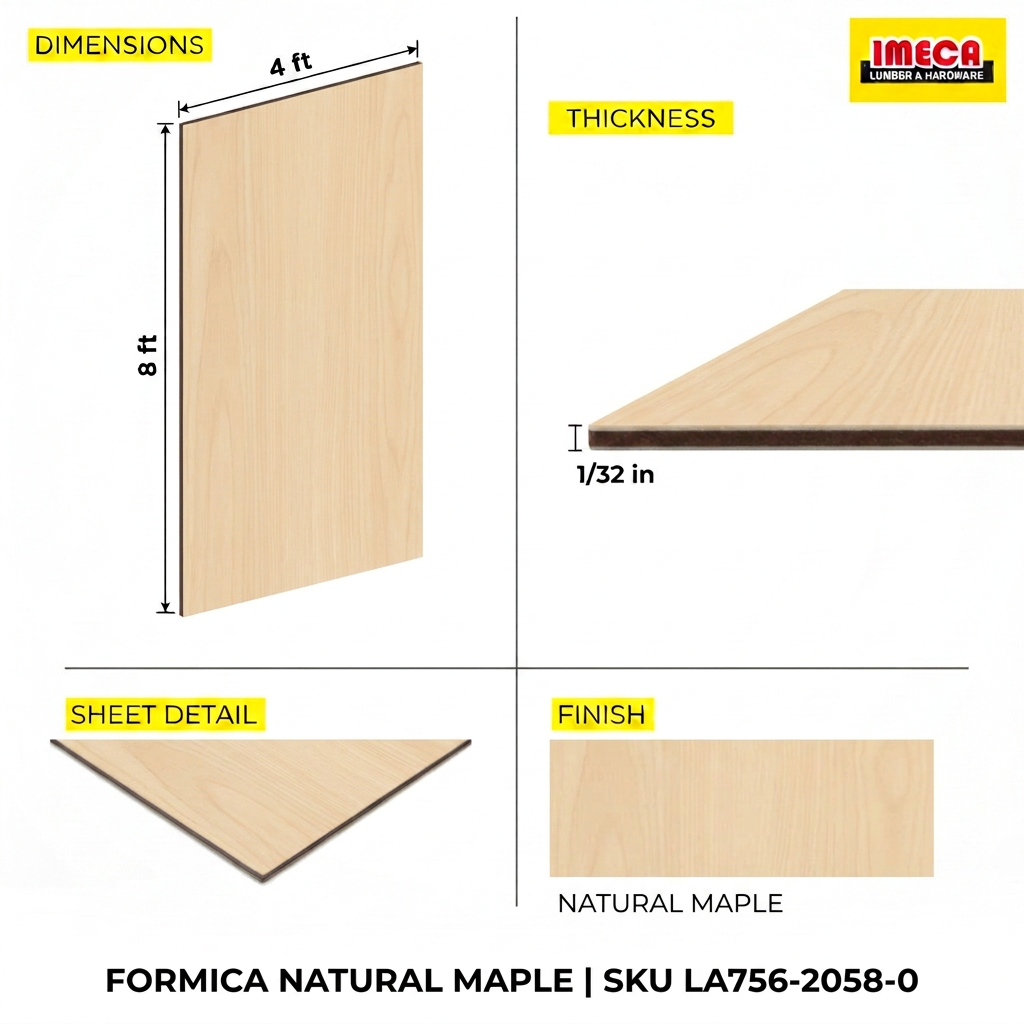 LAM NAT. MAPLE 4X8 1/32