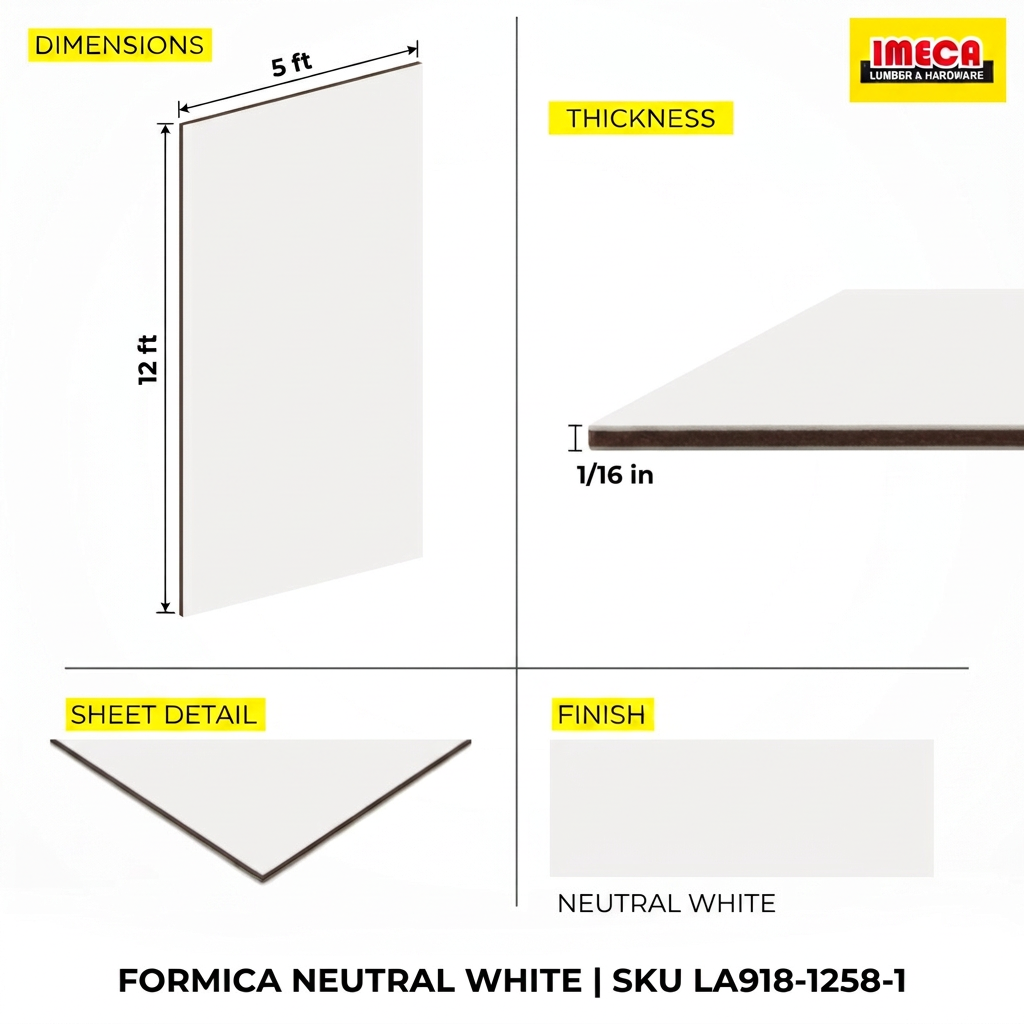 LAM NEUTRAL WHITE 5x12 1/16 POSFORM