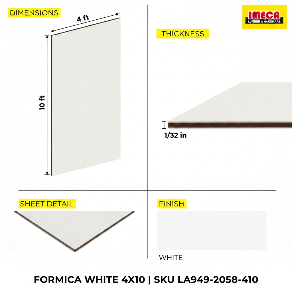 LAM WHITE 4X10 1/32
