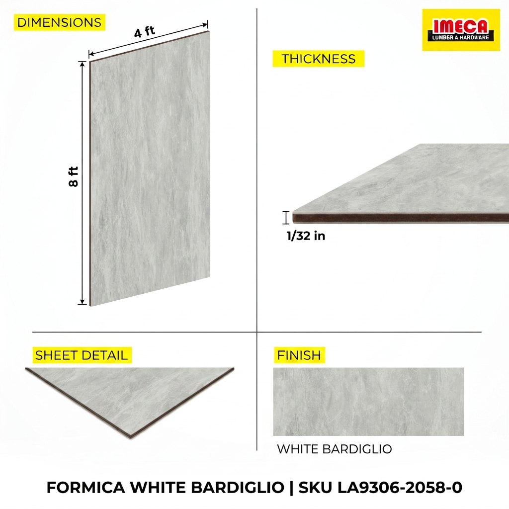 LAM WHITE BARDIGLIO 4X8 1/32