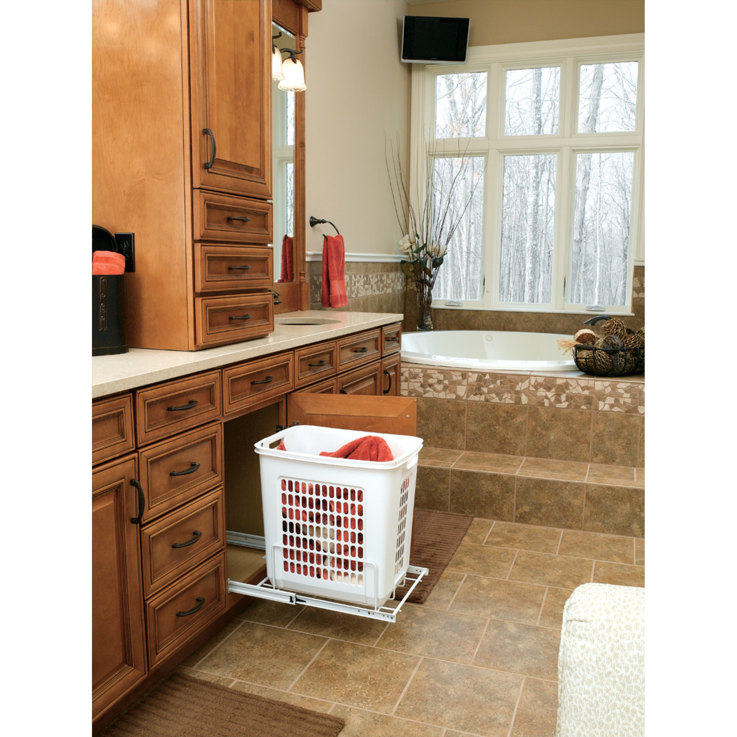Hamper Basket (For HPRV-1520 S) White  14 in (356 mm) W x 18.65 in (474 mm) D x 18.25 in (464 mm) H