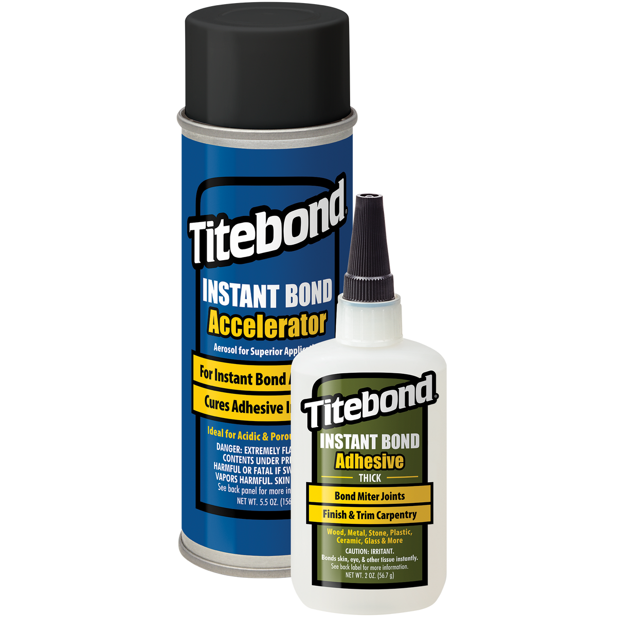 Titebond Instant Bond Thick 2 oz and Instant Bond Accelerator 5.5 oz Pack