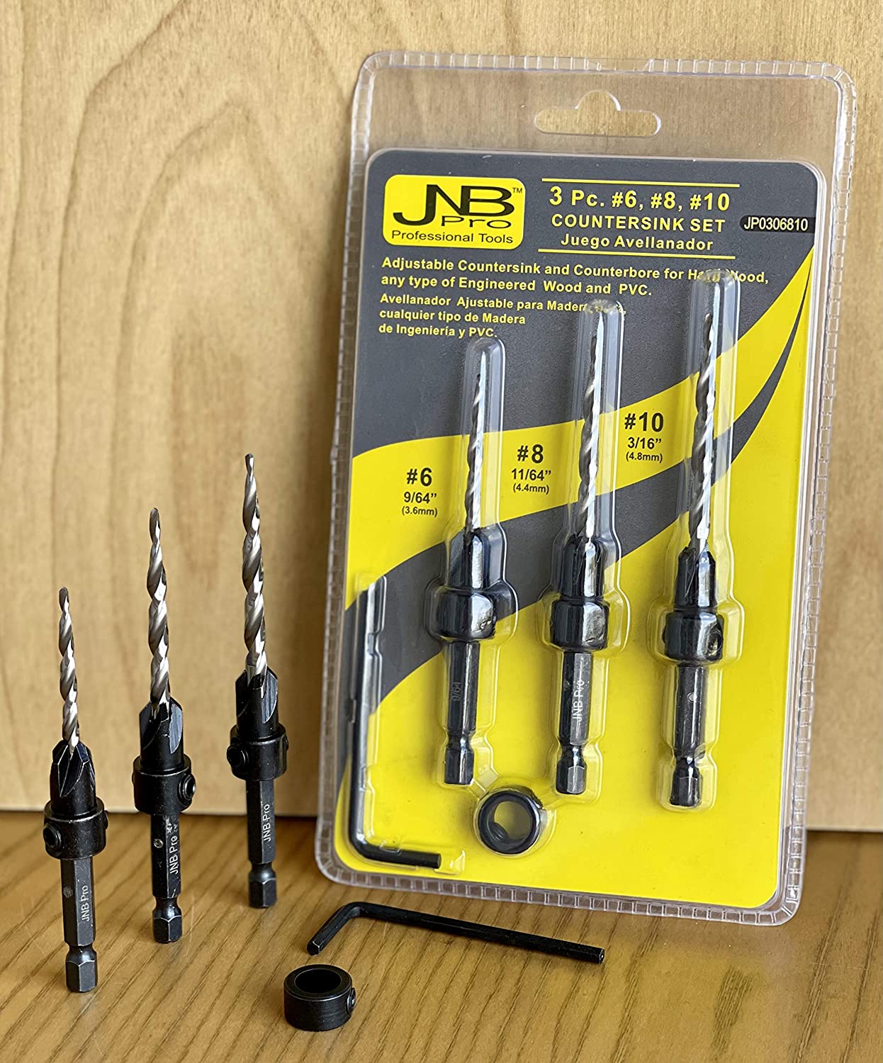 Countersink:3 Pc Pro Set- #6, #8, #10 Countersink Drill Bit