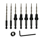 Countersink:5 Pc Pro Set- #8 with 2 extra bit- Countersink Drill Bit