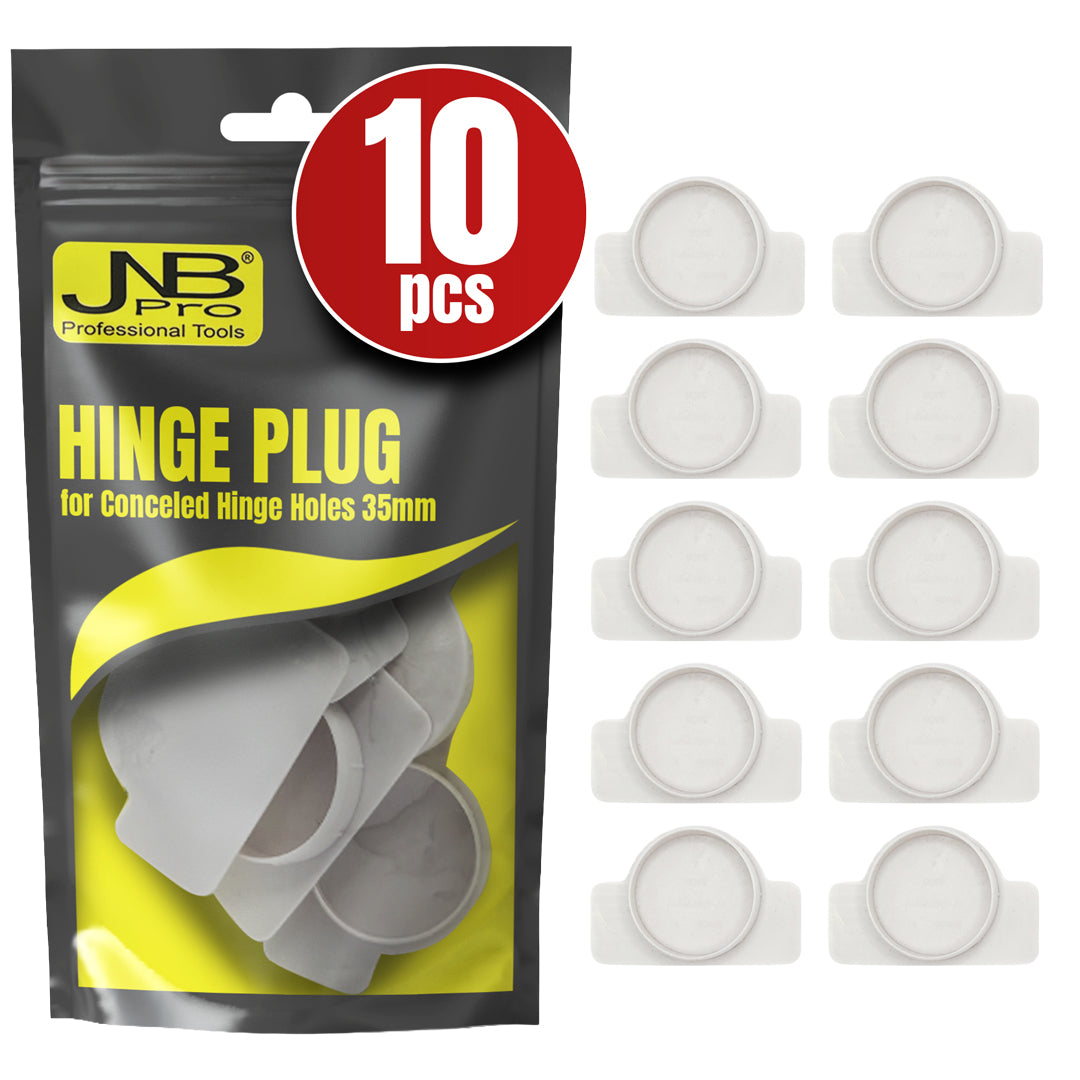 JNB Concealed Hinge Hole Cover 35mm - White (10 Pk)