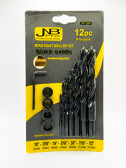 Power Tool Drills & Bits:Brad Point Drill Bit Set 12 Pc