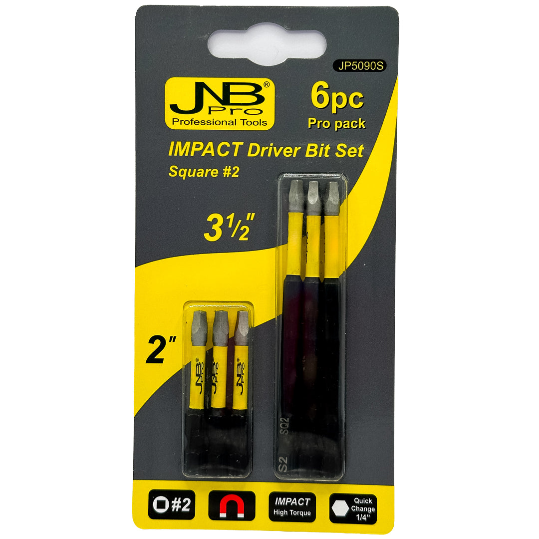 JNB Impact Driver Bit Set - Square #2 (2" & 3-1/2")