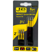 JNB Impact Driver Bit Set - Square #2 (2" & 3-1/2")