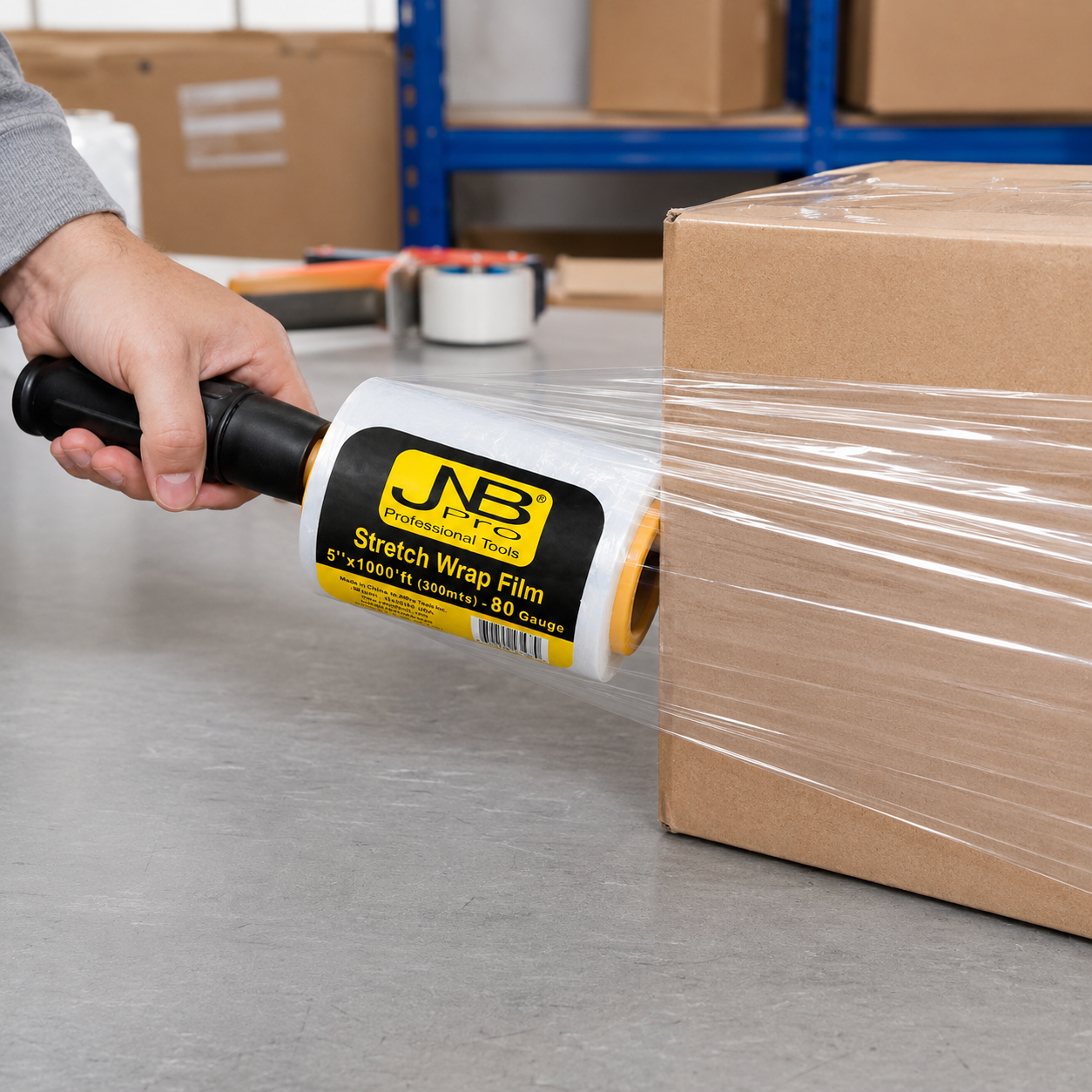 JNB Stretch Wrap Film 5" x 1000 ft - 80 Gauge
