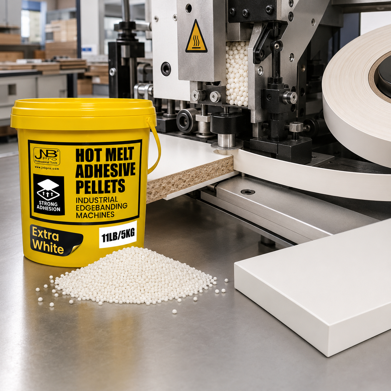 JNB Extra White EVA Hot Melt Edgebanding Glue - 5 kg (11 lb)