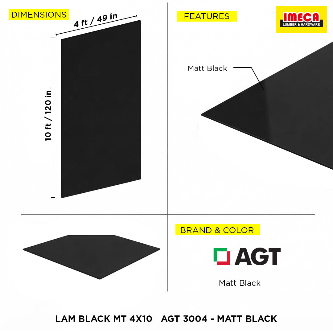 LAM BLACK MT 4X10   AGT 3004 - MATT BLACK