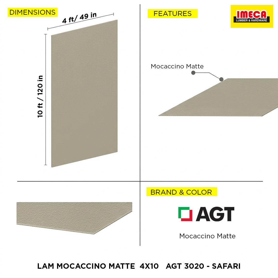 LAM MOCACCINO MATTE  4X10   AGT 3020 - SAFARI