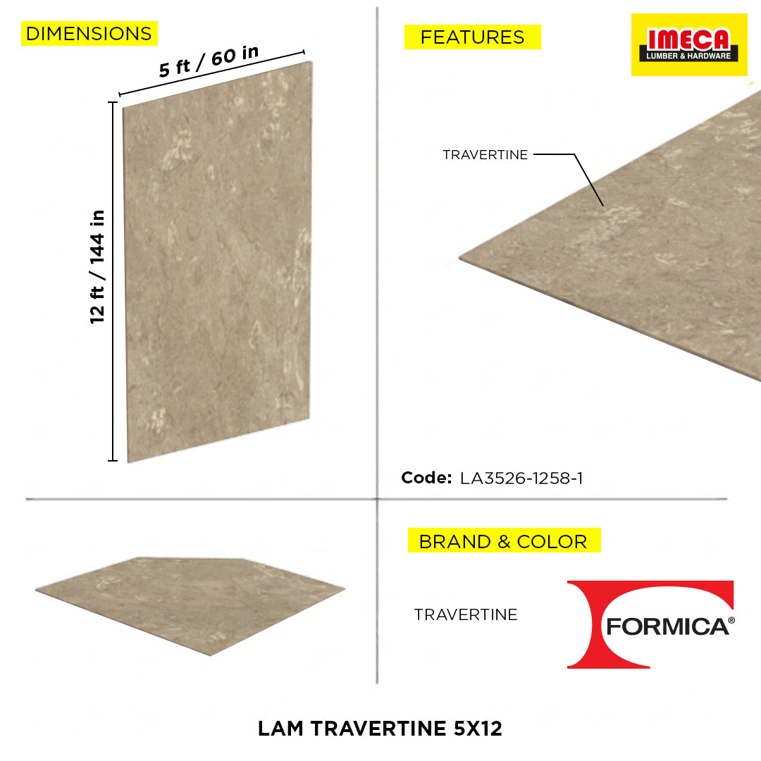 LAM TRAVERTINE 5X12