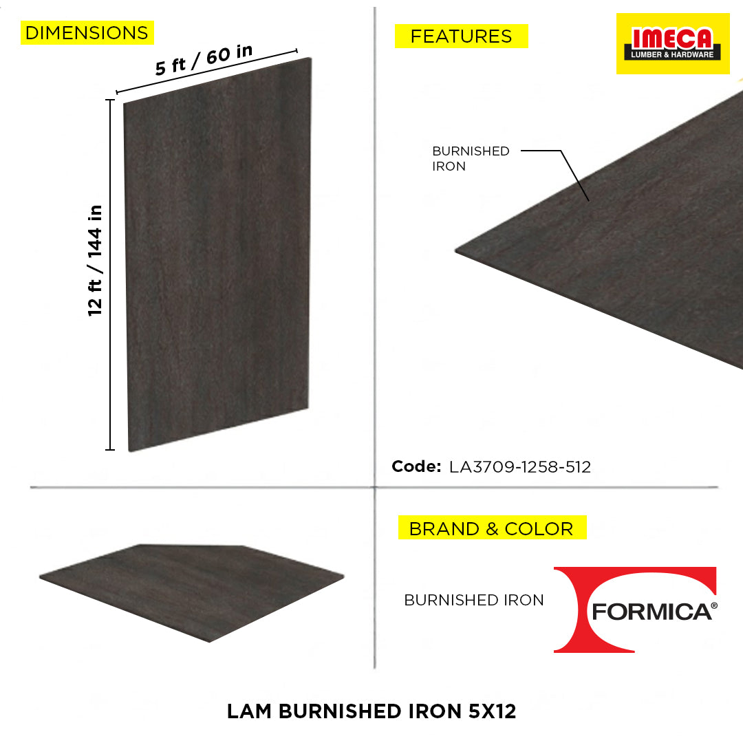 LAM BURNISHED IRON 5X12