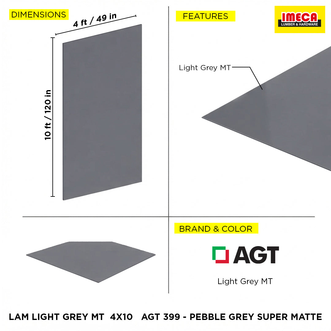 LAM LIGHT GREY MT  4X10   AGT 399 - PEBBLE GREY SUPER MATTE