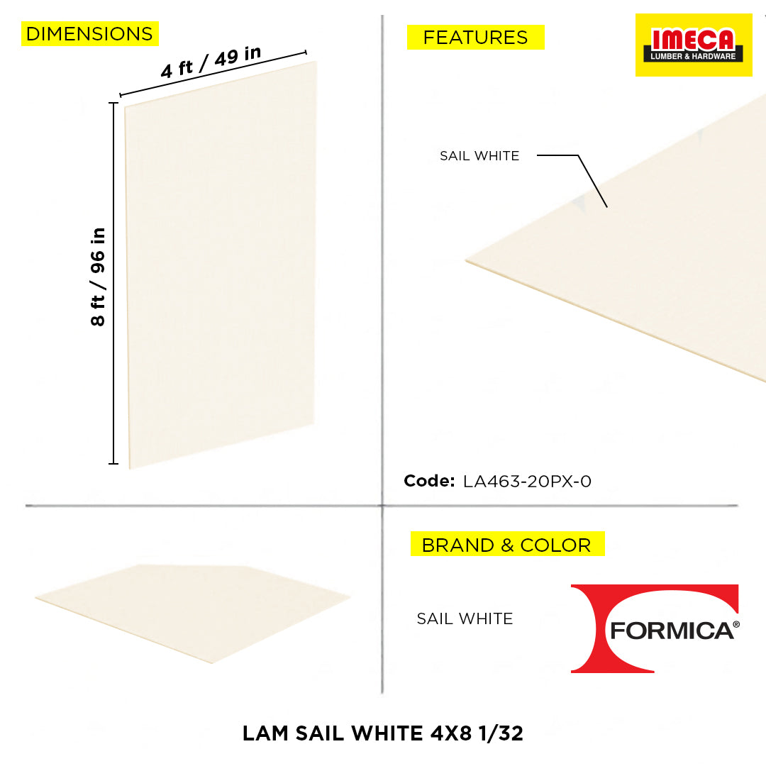 LAM SAIL WHITE 4X8 1/32
