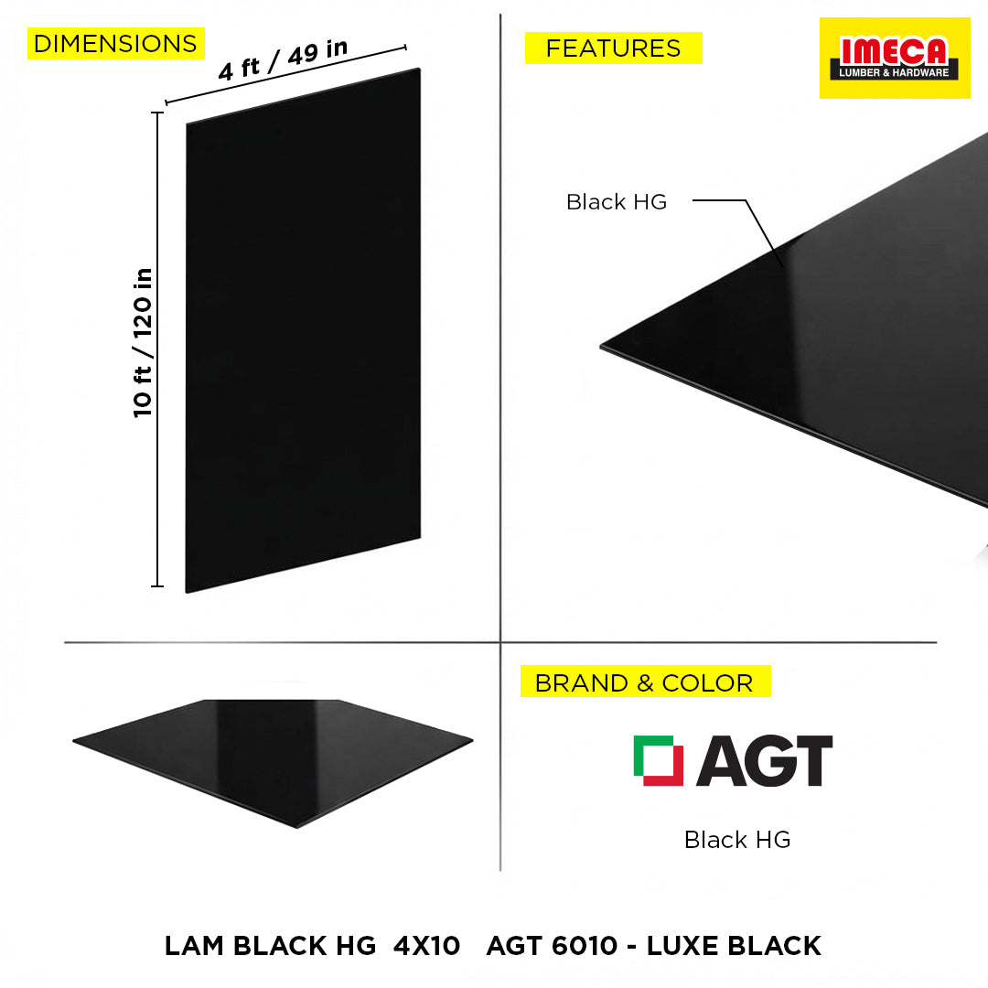 LAM BLACK HG  4X10   AGT 6010 - LUXE BLACK