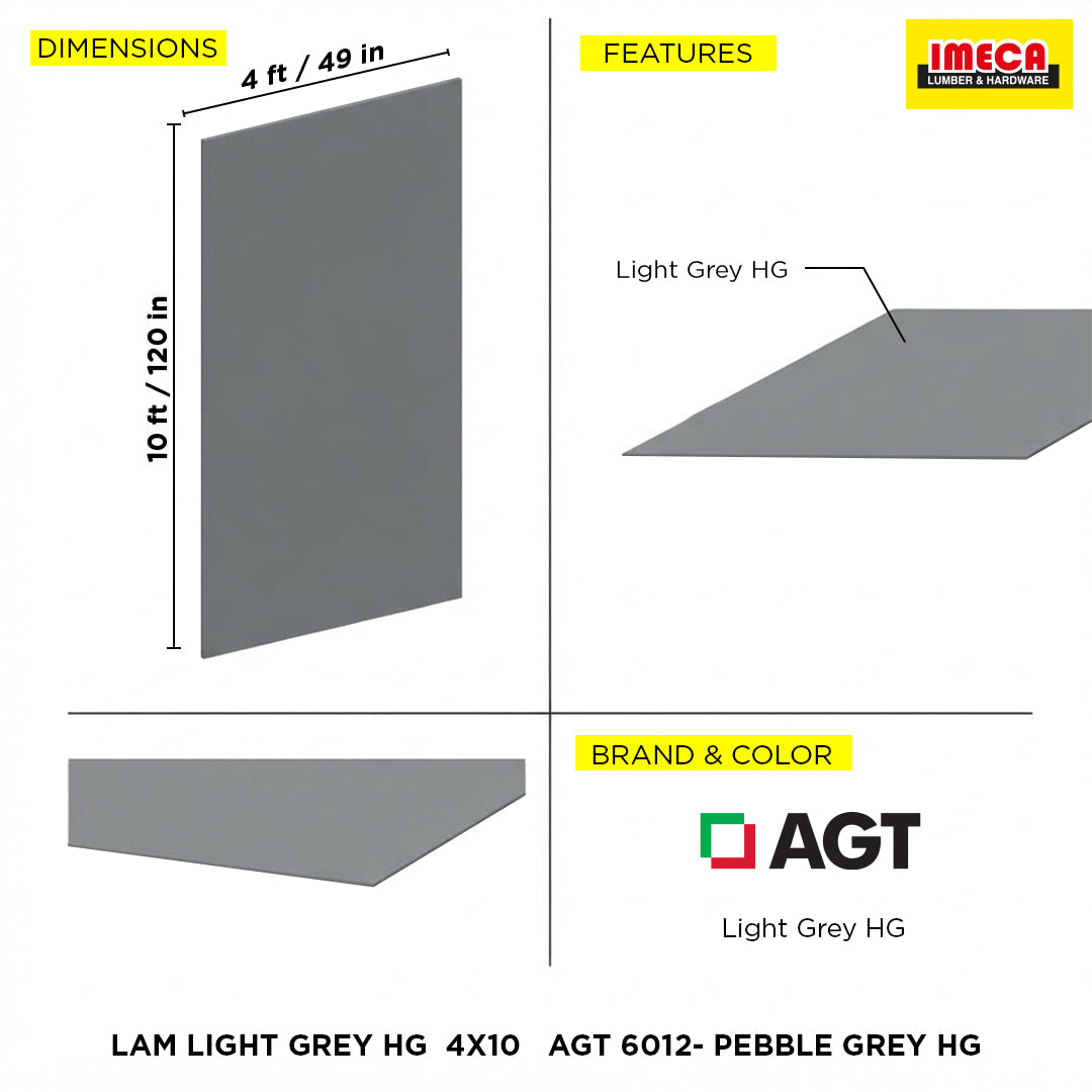 LAM LIGHT GREY HG  4X10   AGT 6012- PEBBLE GREY HG